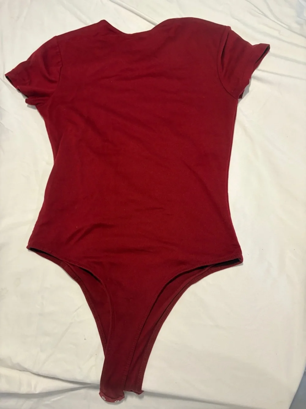 Women’s ' Red Short Sleeve One-Piece Bodysuit